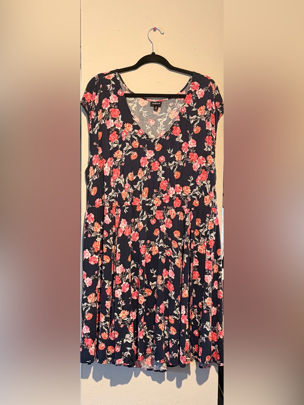 Torrid Navy Floral Skater Dress